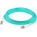 AddOn 50m LC to LC Aqua OM4 Duplex OFNR (Riser-Rated) Fiber Patch Cable
