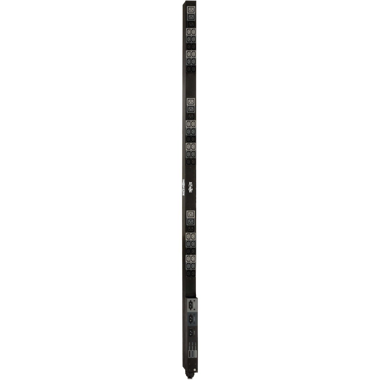 Tripp Lite by Eaton 12.6kW 208V 3-Phase Basic PDU - 45 Outlets (36 C13, 9 C19), Hubbell 50A CS8365C Input, 6 ft. Cord, 70 in. 0U