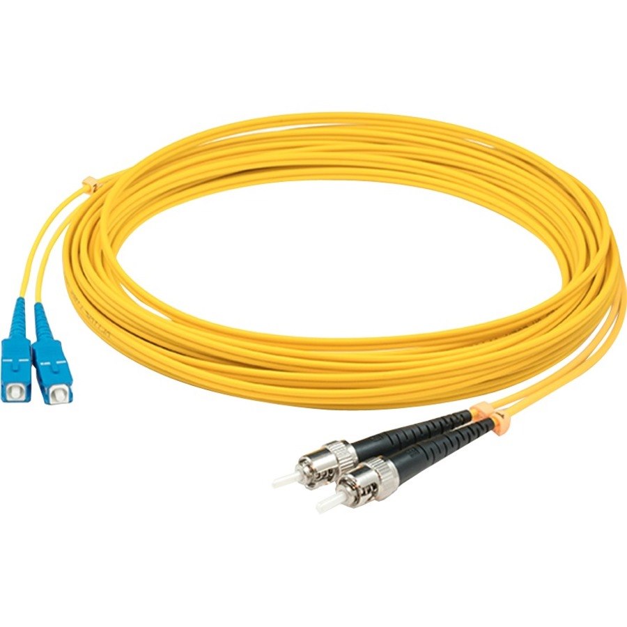 AddOn 30m ST to ST Yellow OS2 Duplex OFNR (Riser-Rated) SMF Fiber Patch Cable