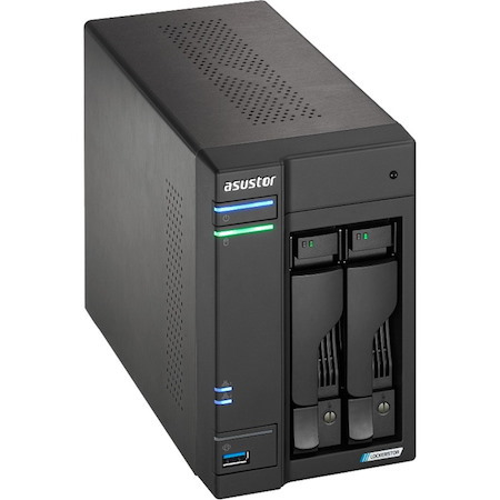 Asustor Lockerstor 2 Gen 2 AS6702T | 2 Bay NAS - Network Storage Enclosure, Quad Core 2.0GHz CPU, 4 M.2 PCIe 3.0 SSD Slot, 2 2.5GbE Port, 4GB RAM DDR4