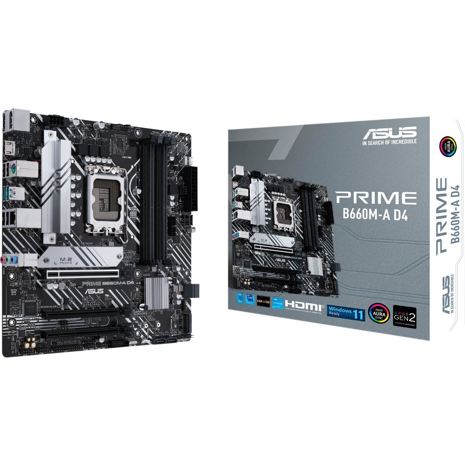 Asus Prime PRIME B660M-A D4-CSM Desktop Motherboard - Intel B660 Chipset - Socket LGA-1700 - Intel Optane Memory Ready - Micro ATX
