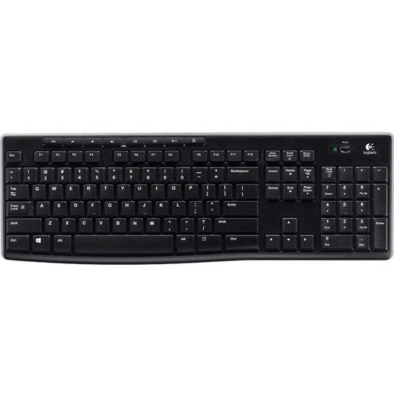 Logitech K270 Keyboard - Wireless Connectivity - USB Interface - Danish, Norwegian, Swedish, Finnish - Black, White