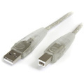 StarTech.com - Transparent USB 2.0 cable - 4 pin USB Type A (M) - 4 pin USB Type B (M) - ( USB / Hi-Speed USB ) - 15 ft