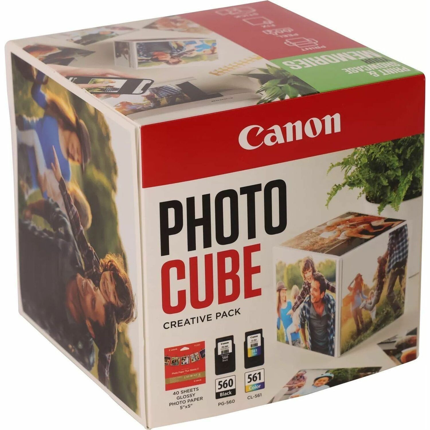 Canon ChromaLife100 PG-560 + CL-561 Origineel Standaard Rendement Inkjet Inktcartridge/papierset - Multiverpakking - Zwart, Cyaan, Magenta, Geel Verpakking