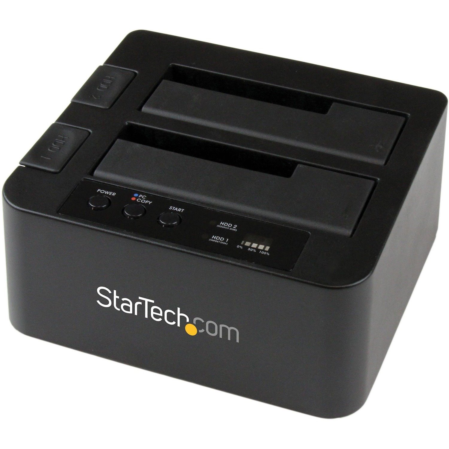 StarTech.com Standalone Hard Drive Duplicator Dock, External Dual Bay HDD/SSD Cloner/Copier, USB 3.0 / eSATA, SATA Disk Cloning / Recovery