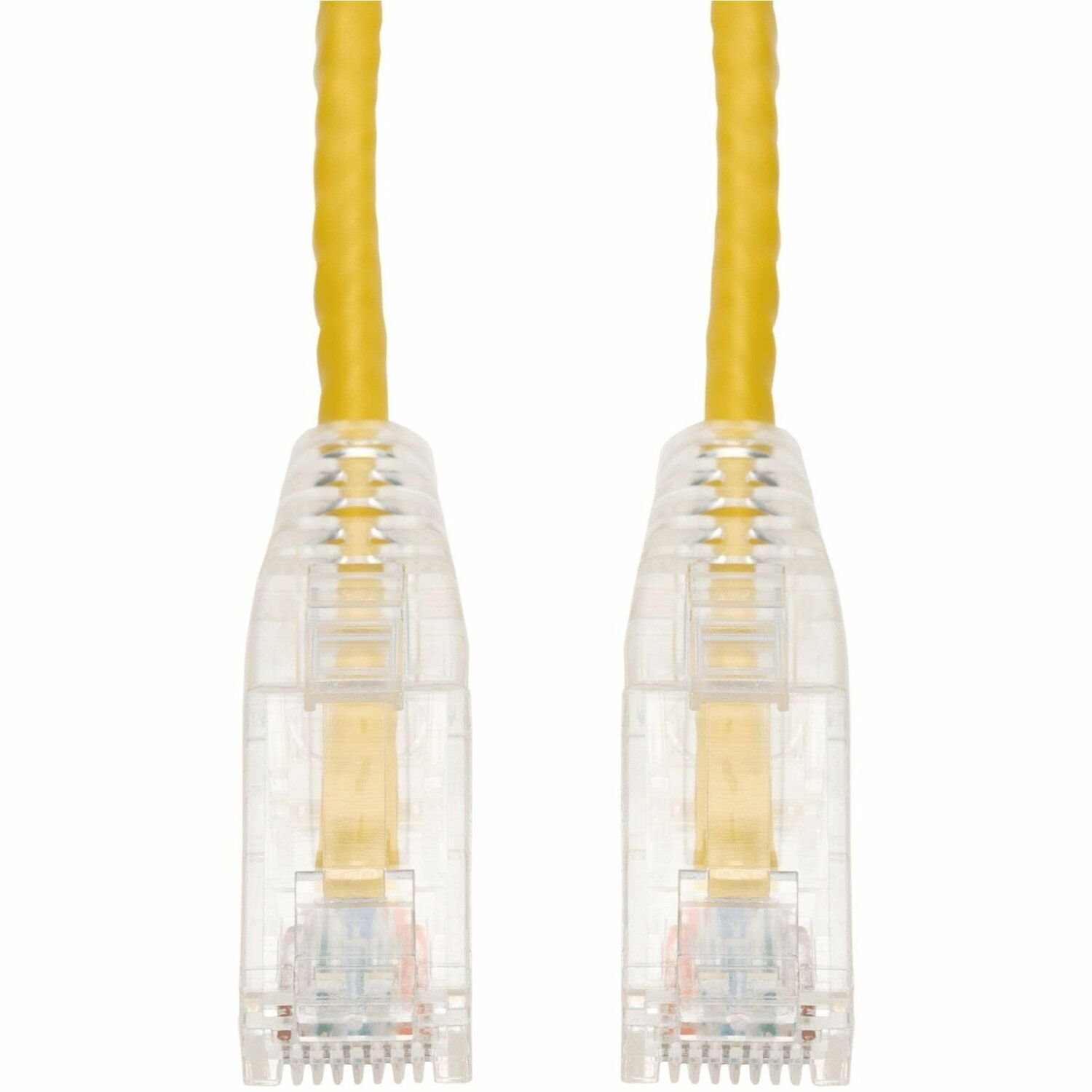 AddOn 1ft Yellow CAT 6 Slim PVC Ethernet Cable Snagless Clear-Claw RJ-45 M/M
