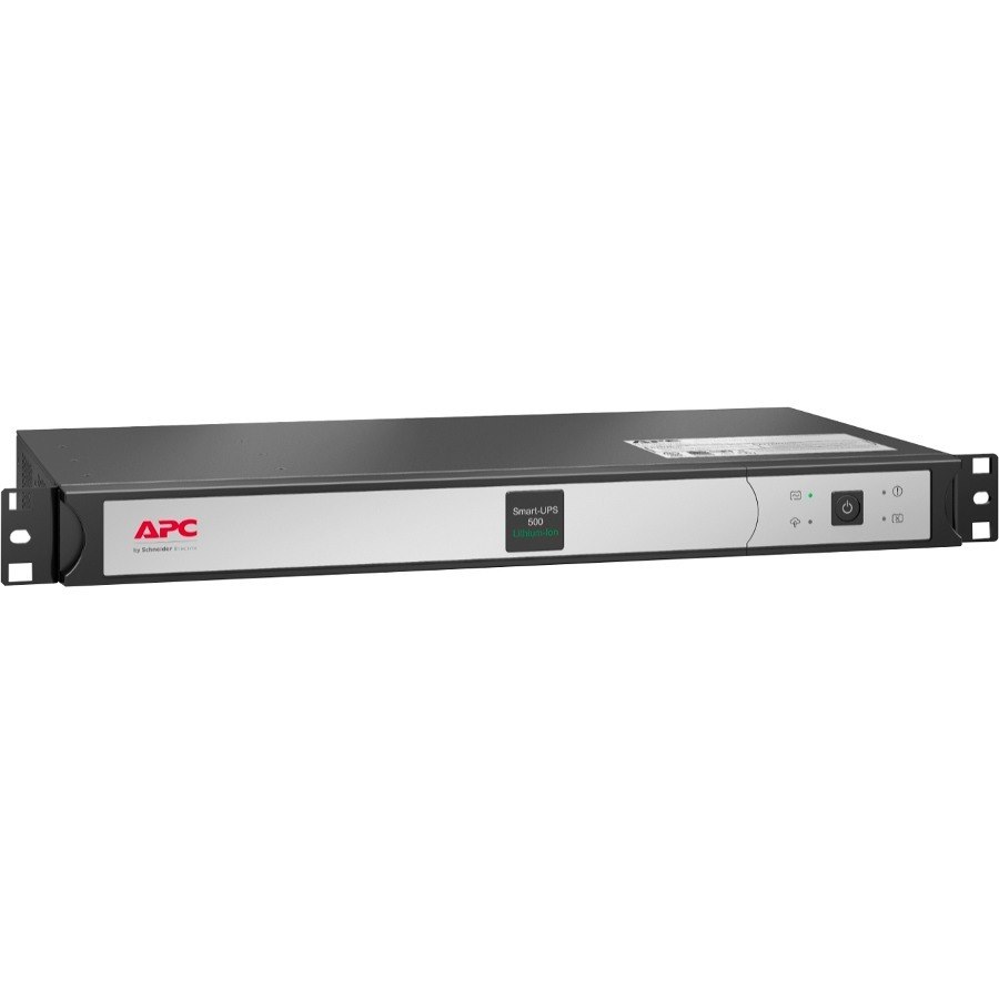 APC Smart-UPS, Line Interactive, 500VA, Lithium-ion, Rackmount 1U, 120V, 4x NEMA 5-15R outlets, Network Card, Short Depth