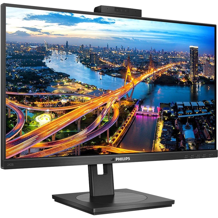 Philips 242B1H 24" Class Webcam Full HD LCD Monitor - 16:9 - Textured Black