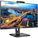 Philips 242B1H 24" Class Webcam Full HD LCD Monitor - 16:9 - Textured Black