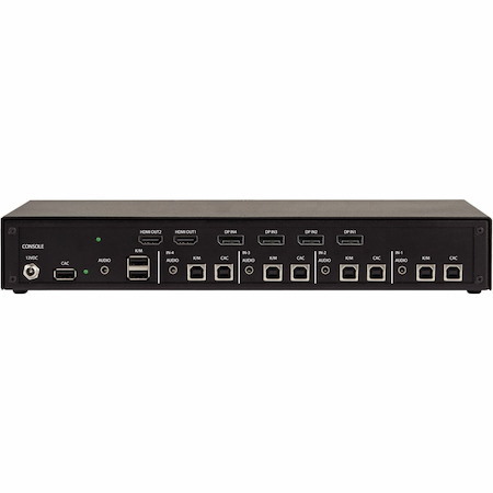 Black Box KVM Switch, NIAP 4.0 Certified - 4-Port, Single-Monitor, DisplayPort with MST, HDMI Out, CAC