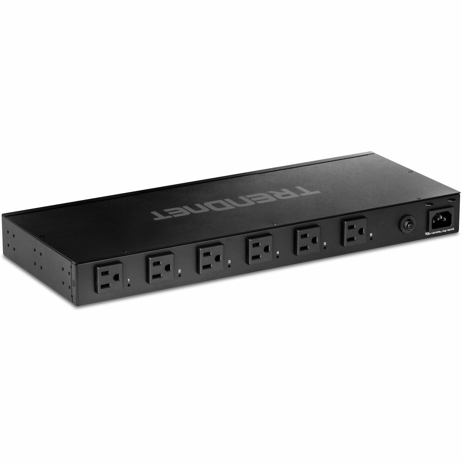 TRENDnet 6-Outlet Managed PDU, Rackmount Power Distribution Unit, 1 x NEMA 5-15R Bypass Power Outlet, 1 x Gigabit RJ-45 Port, Overload Protection, Surge Protection 2160J, Black, TPI-06