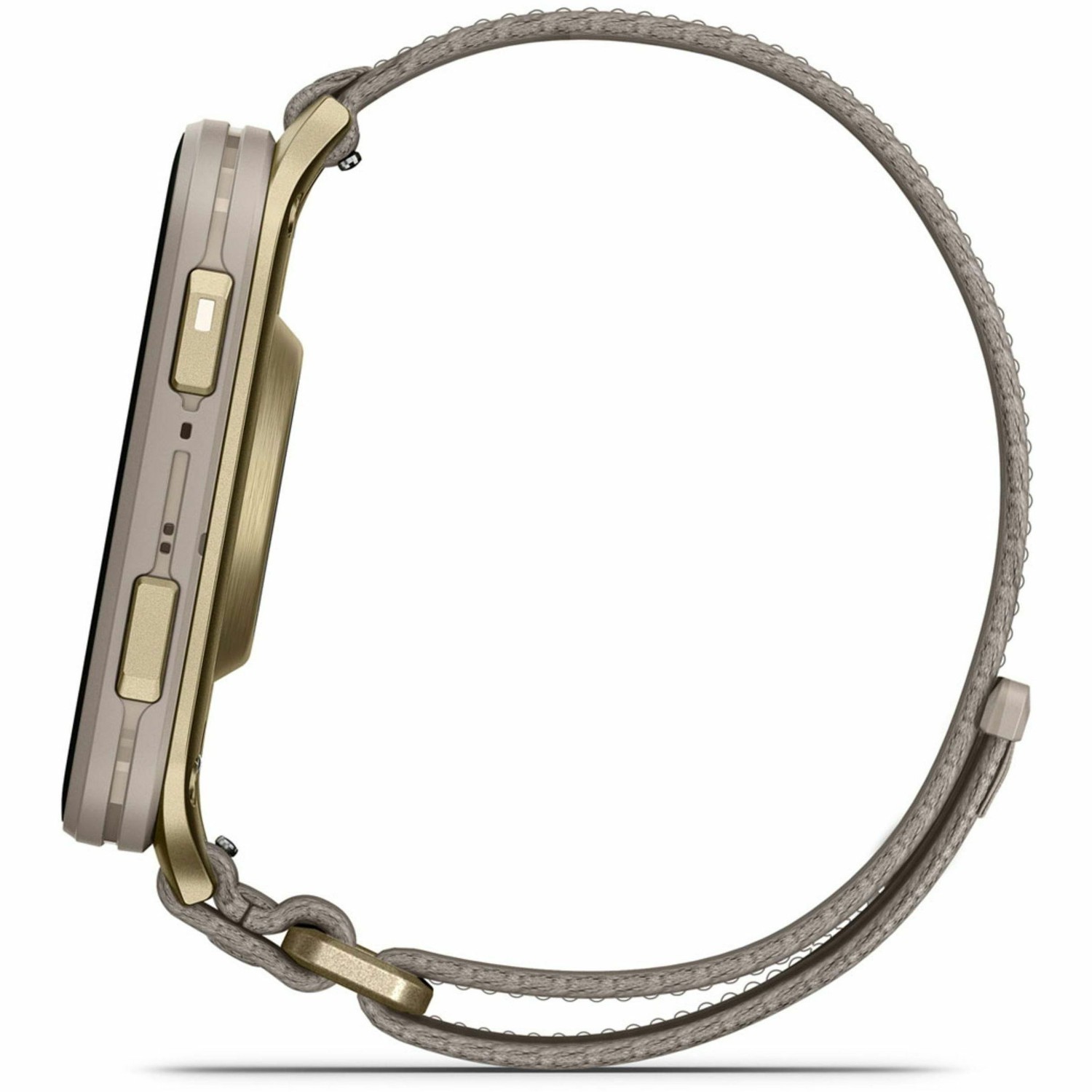 Garmin Venu X1 Soft Gold with Titanium Caseback and French Gray Nylon Band