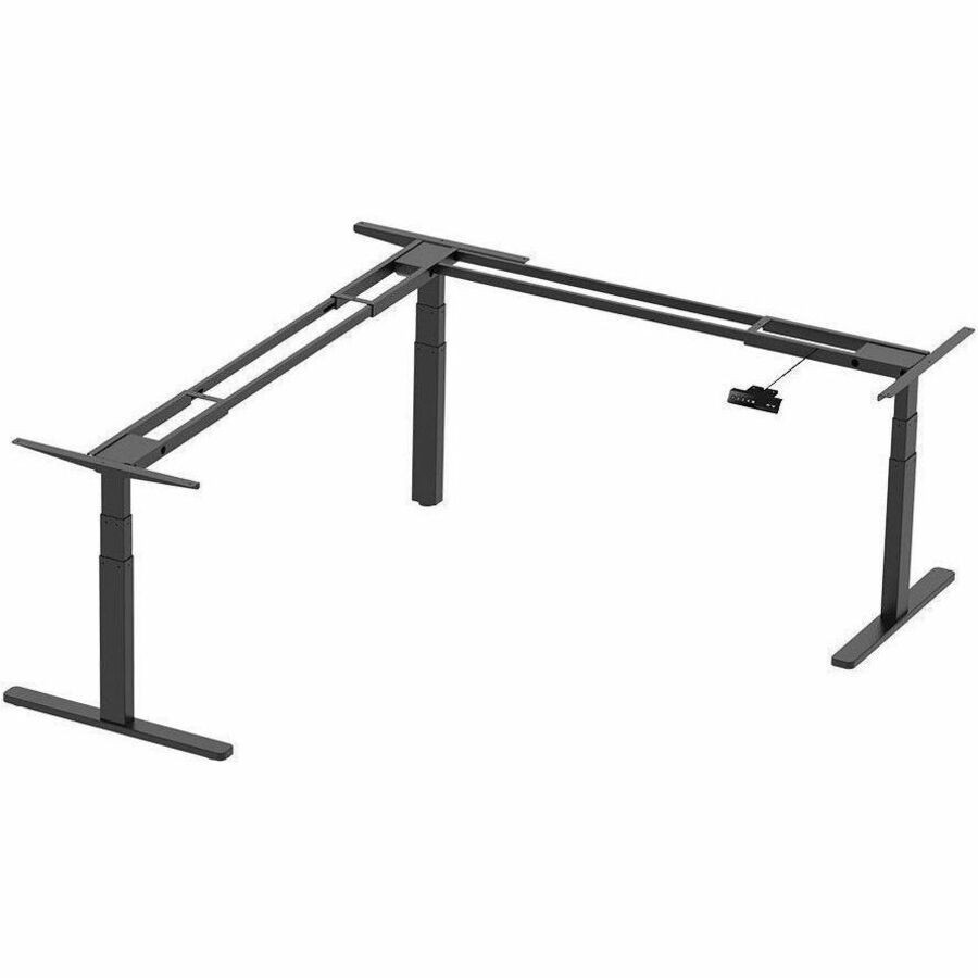 Monoprice Triple-Motor Height-Adjustable Sit-Stand L-Shaped Corner Desk Frame BL