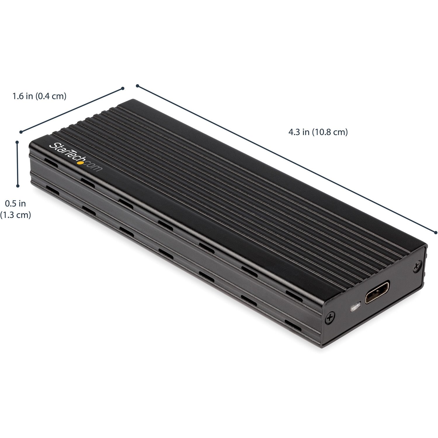 StarTech.com USB-C (10Gbps) to M.2 NVMe SSD Enclosure - Portable M.2 PCIe Aluminum Case - 1GB/s Read & Write - Mac & PC