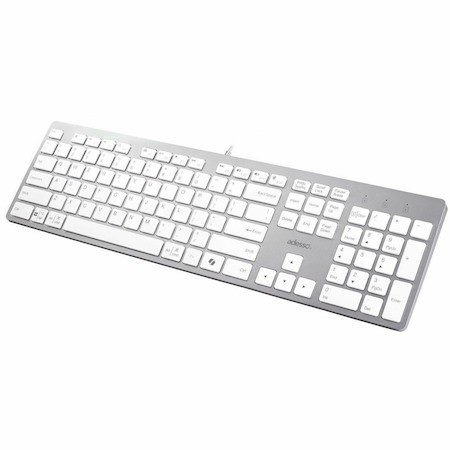 Adesso EasyTouch AKB-730UW Keyboard - Cable Connectivity - USB Type C Interface - English (US) - White
