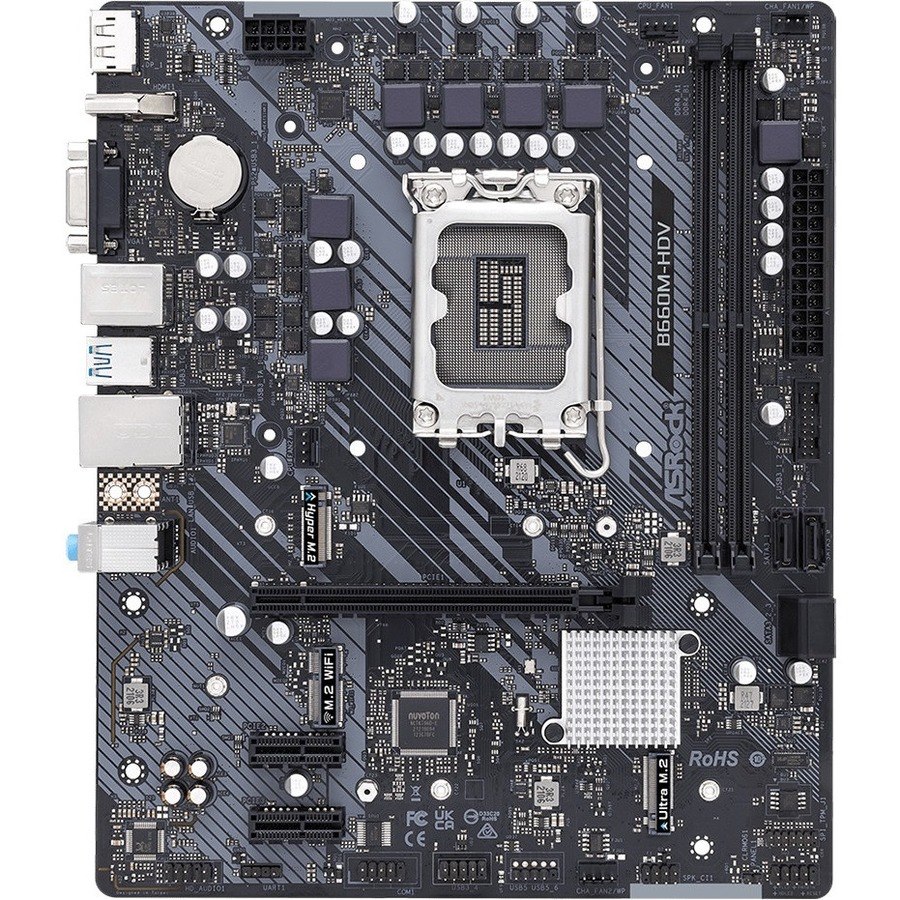 ASRock B660M-HDV Desktop Motherboard - Intel B660 Chipset - Socket LGA-1700 - Intel Optane Memory Ready - Micro ATX
