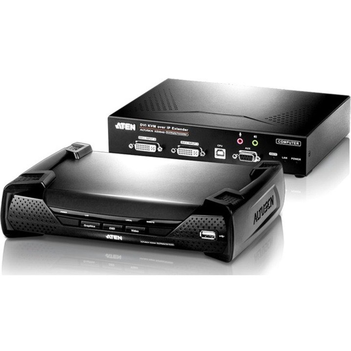 ATEN USB DVI-I Dual Display KVM Over IP Extender-TAA Compliant