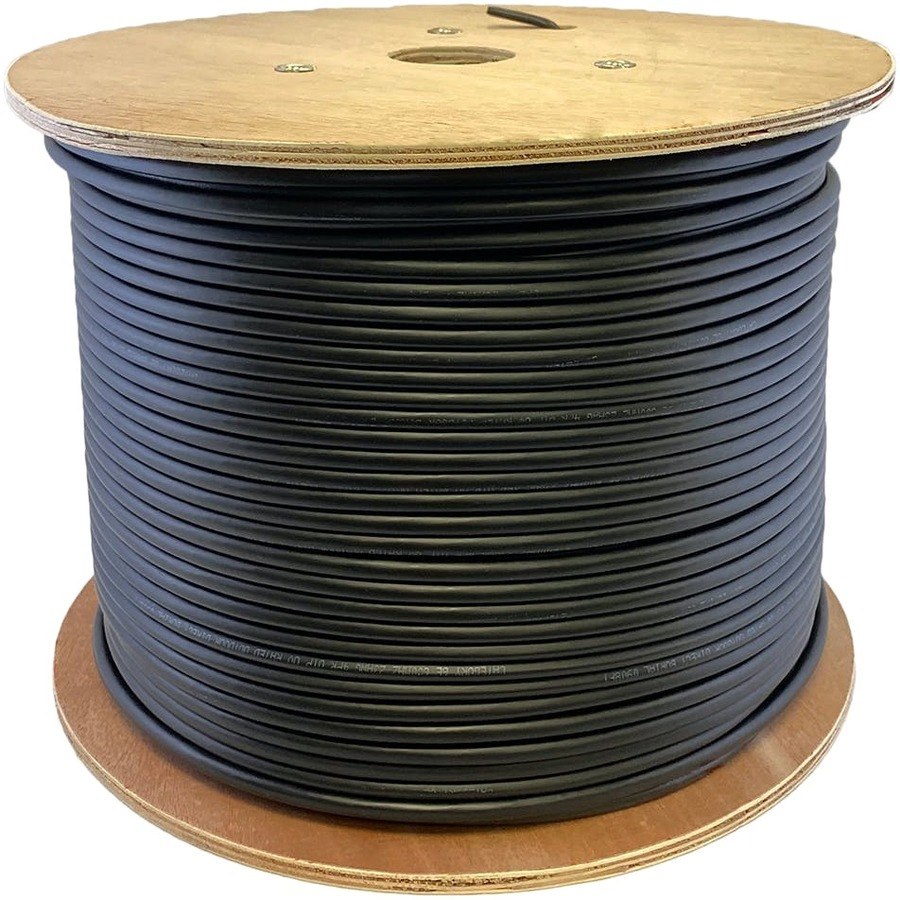 AddOn 1000ft Non-Terminated Black CAT 6 PVC Bulk Cable Outdoor