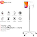 CTA Digital Heavy-Duty Medical Mobile Floor Stand for 7-13 Inch Tablets (White)