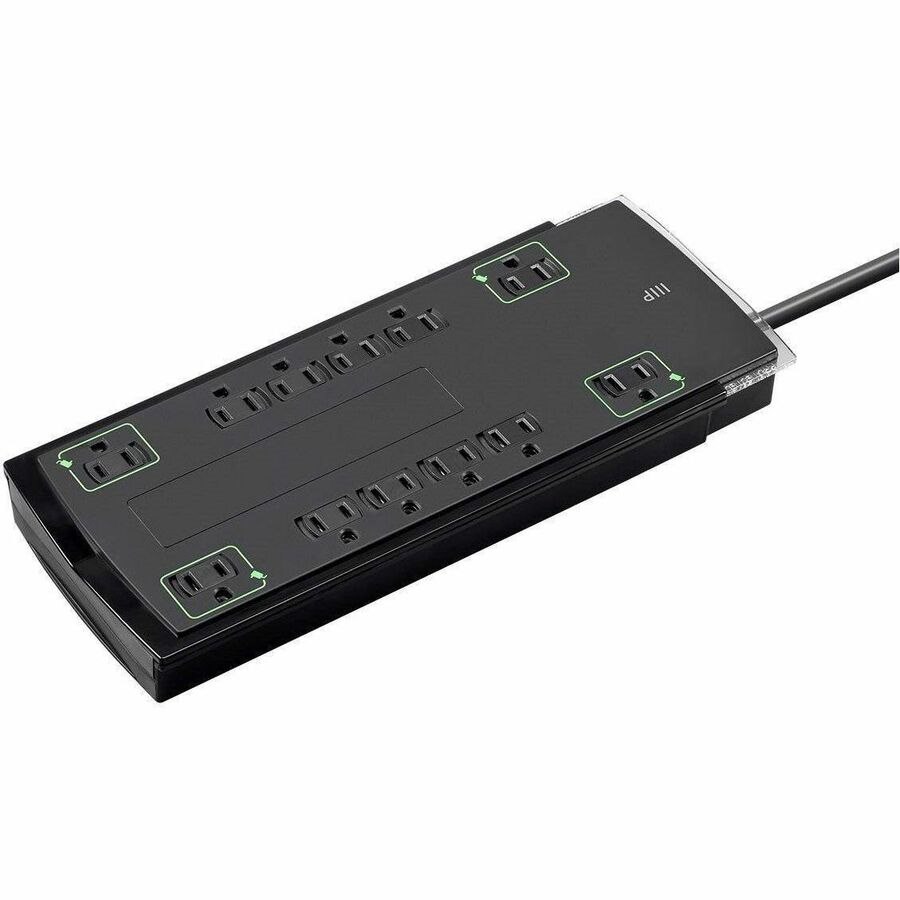 Monoprice 12 Outlet Slim Surge Protector - 4230 Joules, Clamping Voltage 330V, 10ft Cord