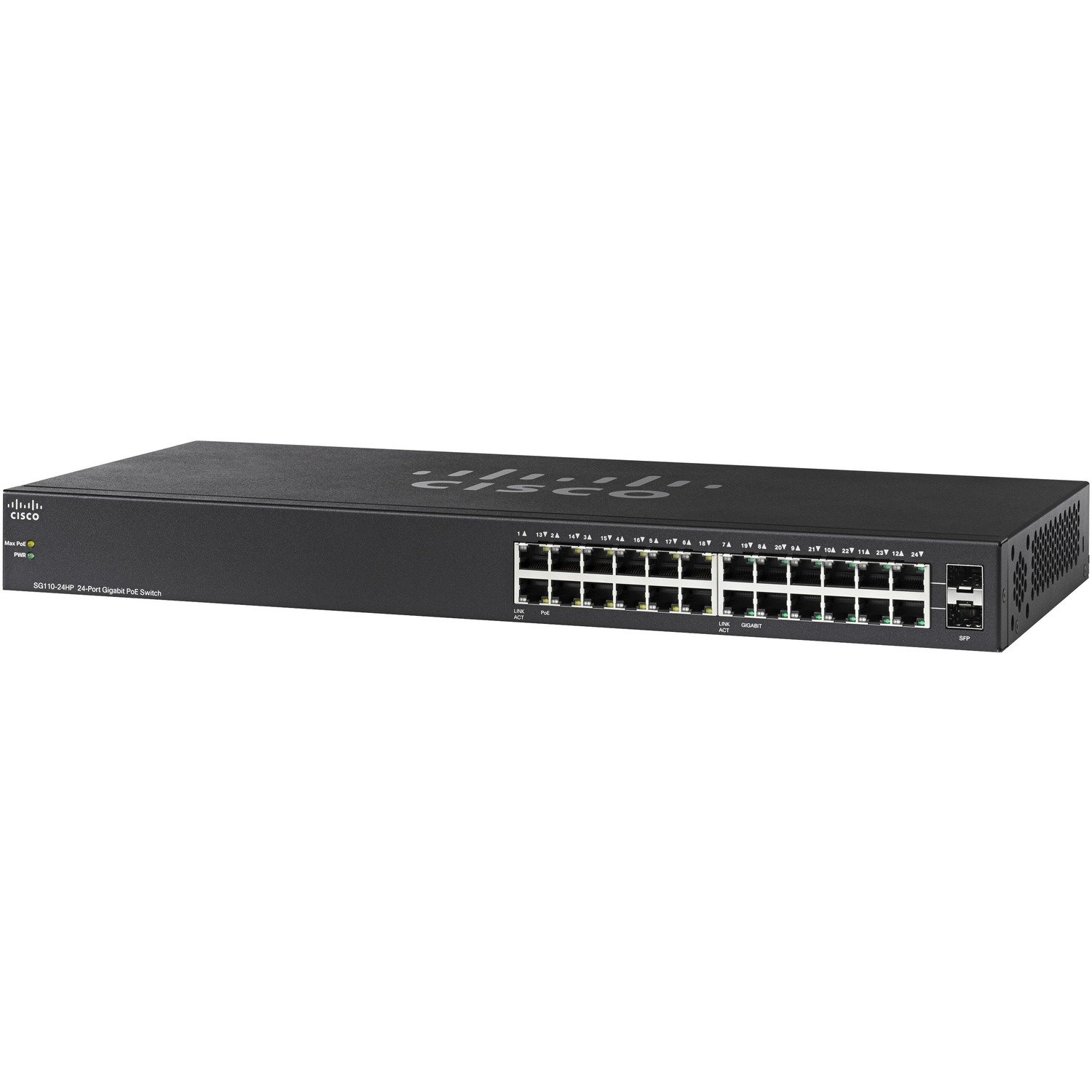 Cisco 110 SG110-24HP 24 Ports Ethernet Switch - Gigabit Ethernet - 10/100/1000Base-TX, 1000Base-X