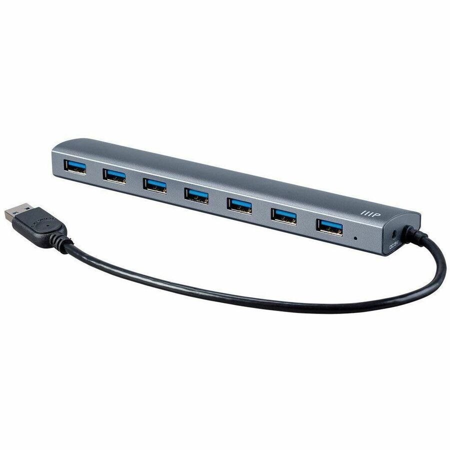 Monoprice Usb 3.0 7-Port Aluminum Hub_ With Ac Adapter