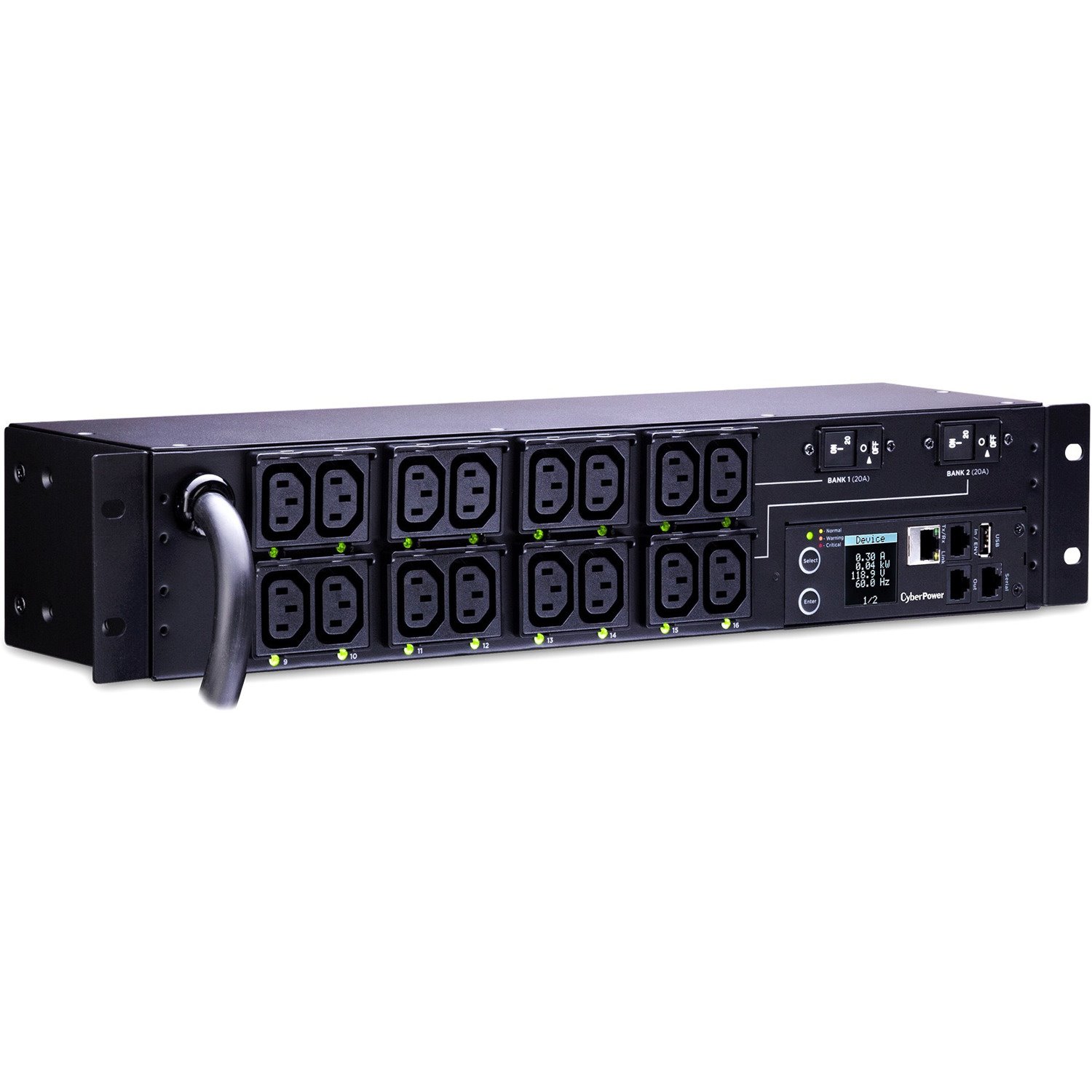 CyberPower PDU81007 200 - 240 VAC 30A Switched Metered-by-Outlet PDU