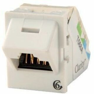 Ortronics Clarity 6 Angled TracJack, T568A/B, 45 degree, Cloud White