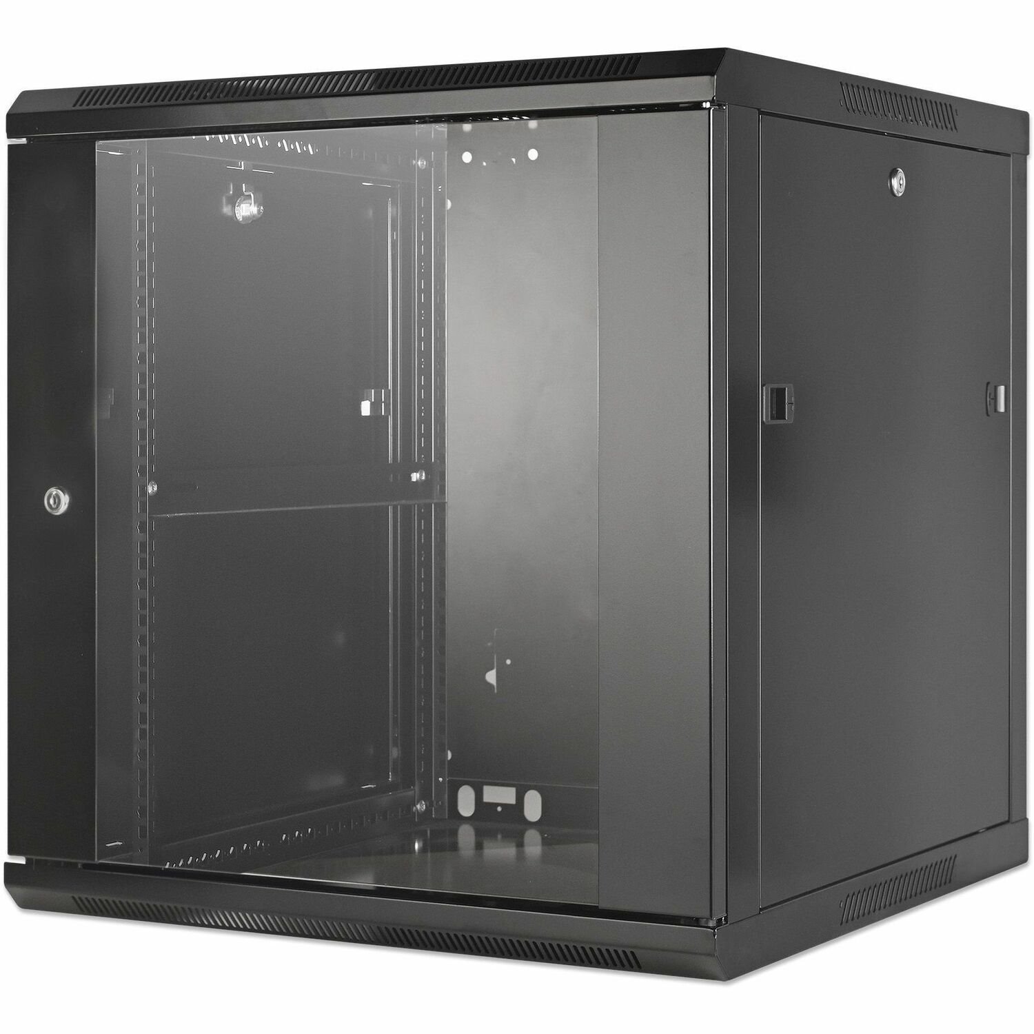 Intellinet 12U Wandmontierbar Geschlossener Schrank Rackschrank f&uuml;r LAN-Schalter, Patchfeld - 482,60 mm Rack Width x 500 mm Rack Depth - Schwarz