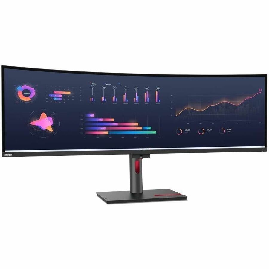 Lenovo ThinkVision P49w-30 49" Class Dual Quad HD (DQHD) Curved Screen LED Monitor - 32:9 - Raven Black