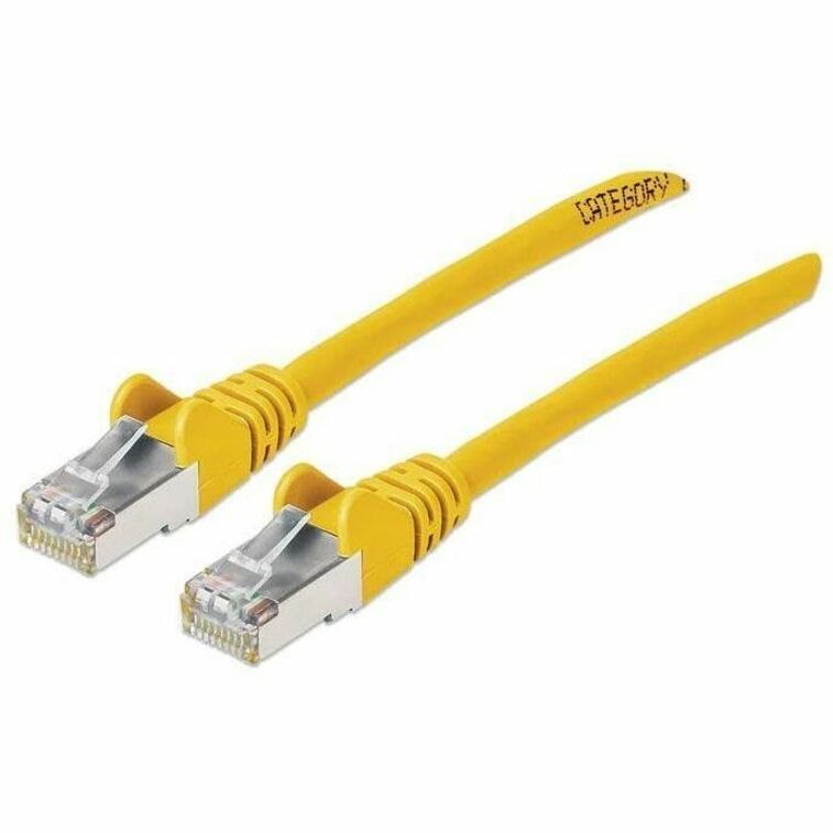 Ic Intracom Cat6a S/FTP Patch Cable, 1 FT., Yellow