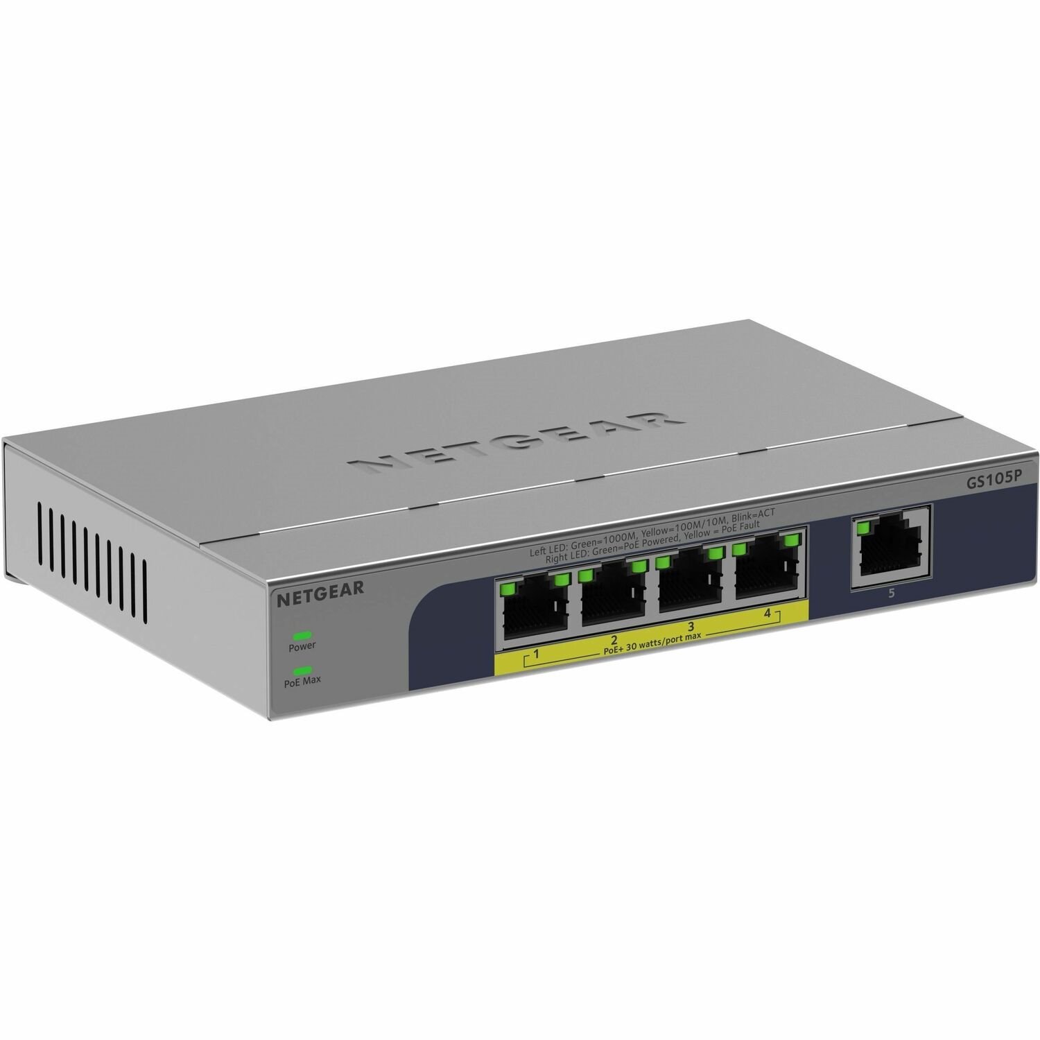 Netgear Business GS105P 5 Ports Ethernet Switch - Gigabit Ethernet - 10/100/1000Base-T