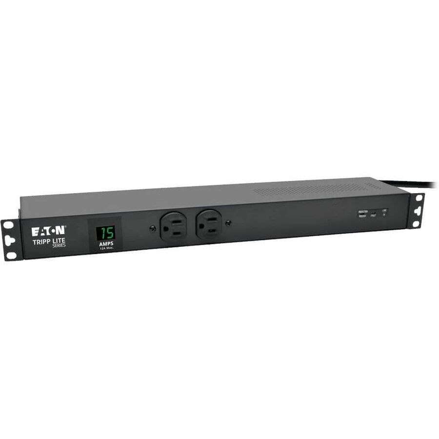 Eaton Tripp Lite Series 1.5kW Single-Phase Local Metered PDU + ISOBAR Surge Suppression, 3840 Joules, 100-127V Outlets (14 5-15R), 5-15P, 15 ft. (4.57 m) Cord, 1U Rack-Mount