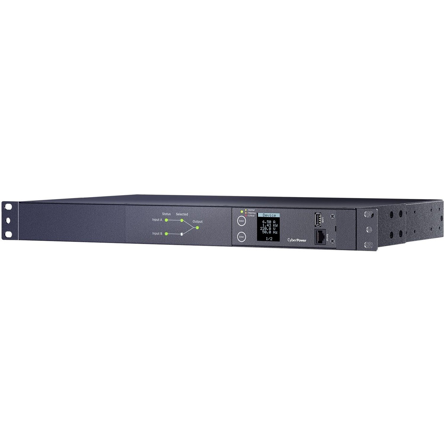 CyberPower PDU24006 Single Phase 240 - 200 VAC 20A Metered ATS PDU