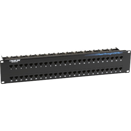 Black Box CAT5e Feed-Through Patch Panel - 2U, Unshielded, 48-Port