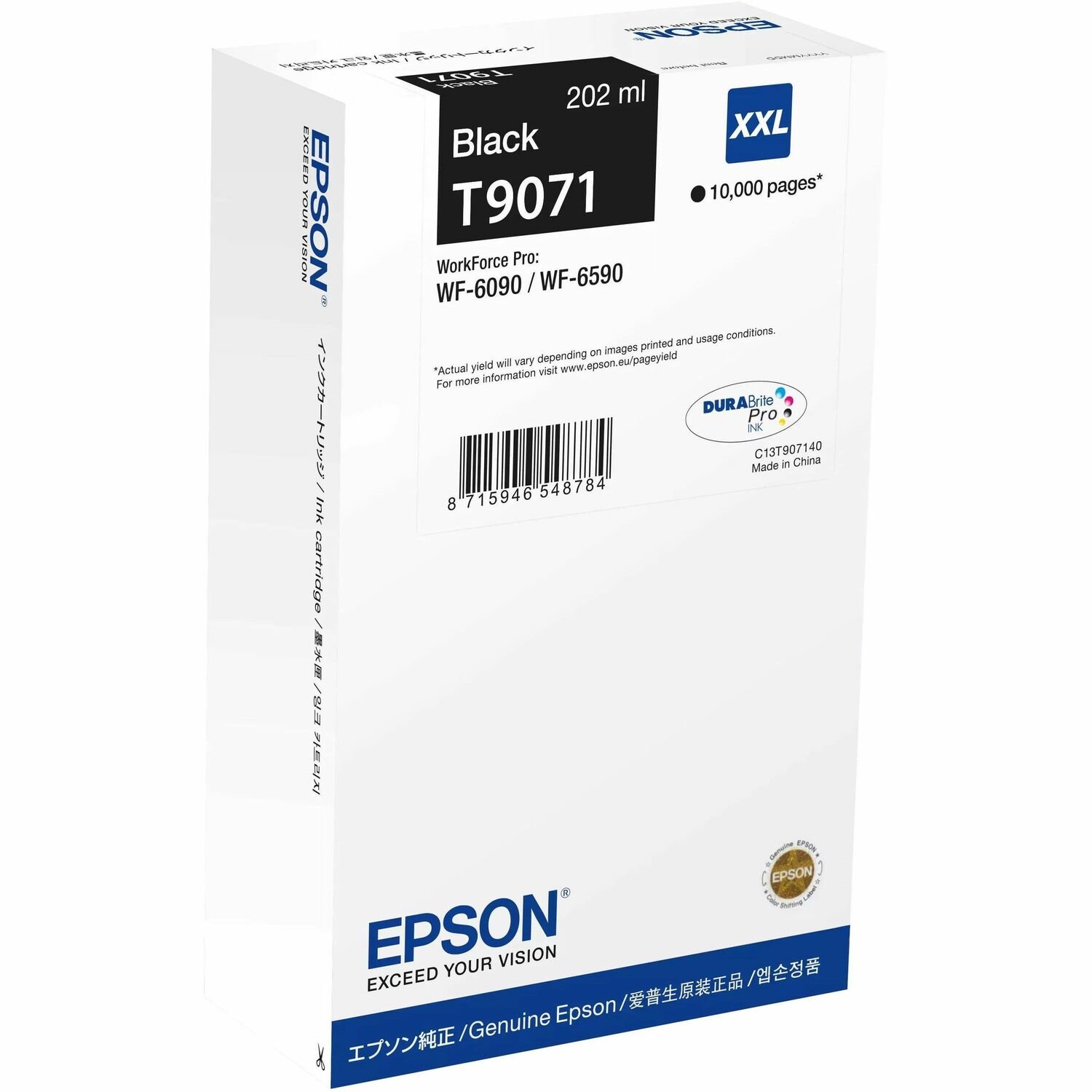 Epson DURABrite Pro T9071 Original XXL Yield Inkjet Ink Cartridge - Black - 1 Pack
