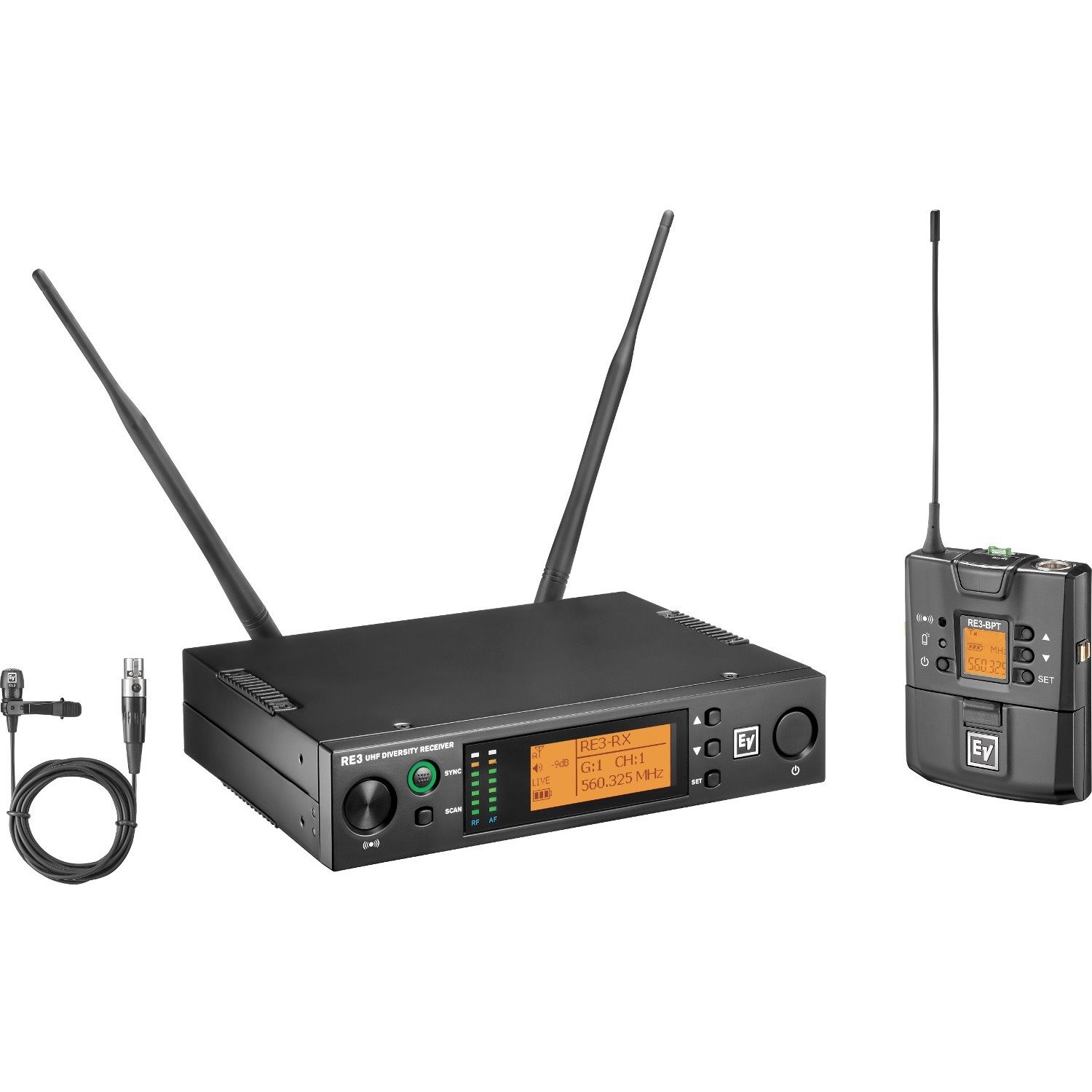 Electro-Voice UHF Wireless Set Featuring CL3 Cardioid Lavalier Microphone