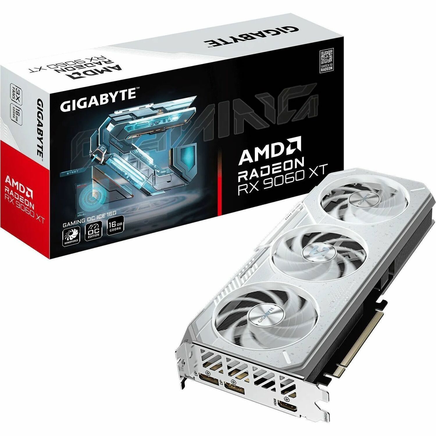 Gigabyte Gpu Amd RX9060XT Gaming Ice Oc 16GB Fan