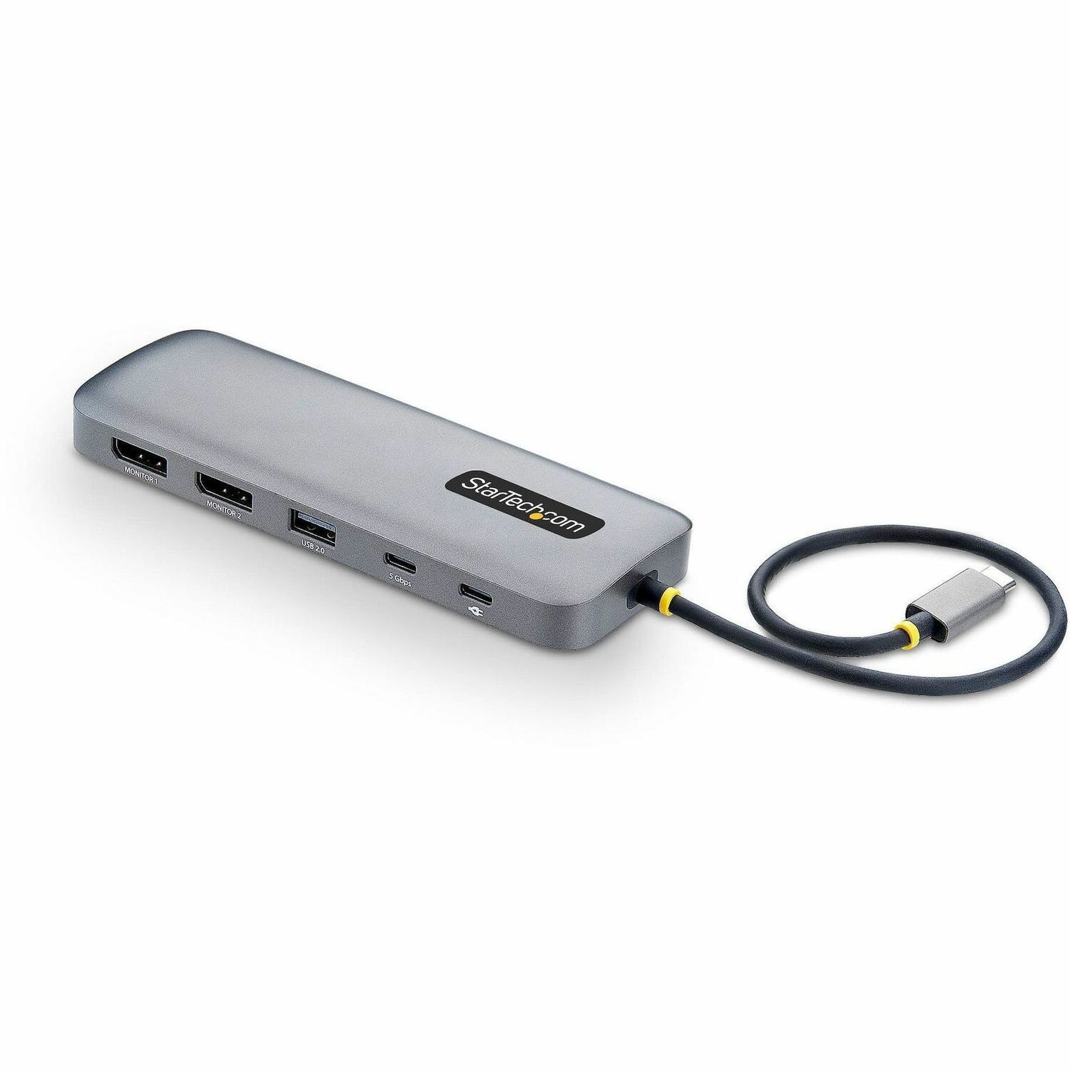 StarTech USB-C to Dual-DisplayPort Multiport Adapter, 100W Power Delivery Charging, 2x 4K 60Hz, 5-Port 5Gbps Hub, GbE, Mini Dock