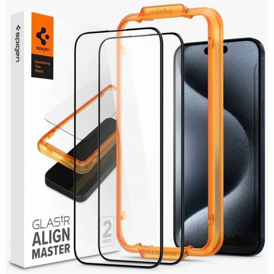 Spigen Ip15 Pro Glas.tR AlignM Black 2P