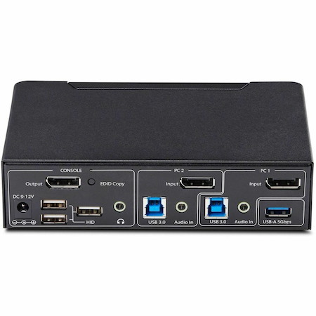 StarTech.com 2-Port DisplayPort KVM Switch, 4K 60Hz, DP 1.2, HDCP 1.4, EDID Management, 2-Port USB 3.0 Hub, TAA