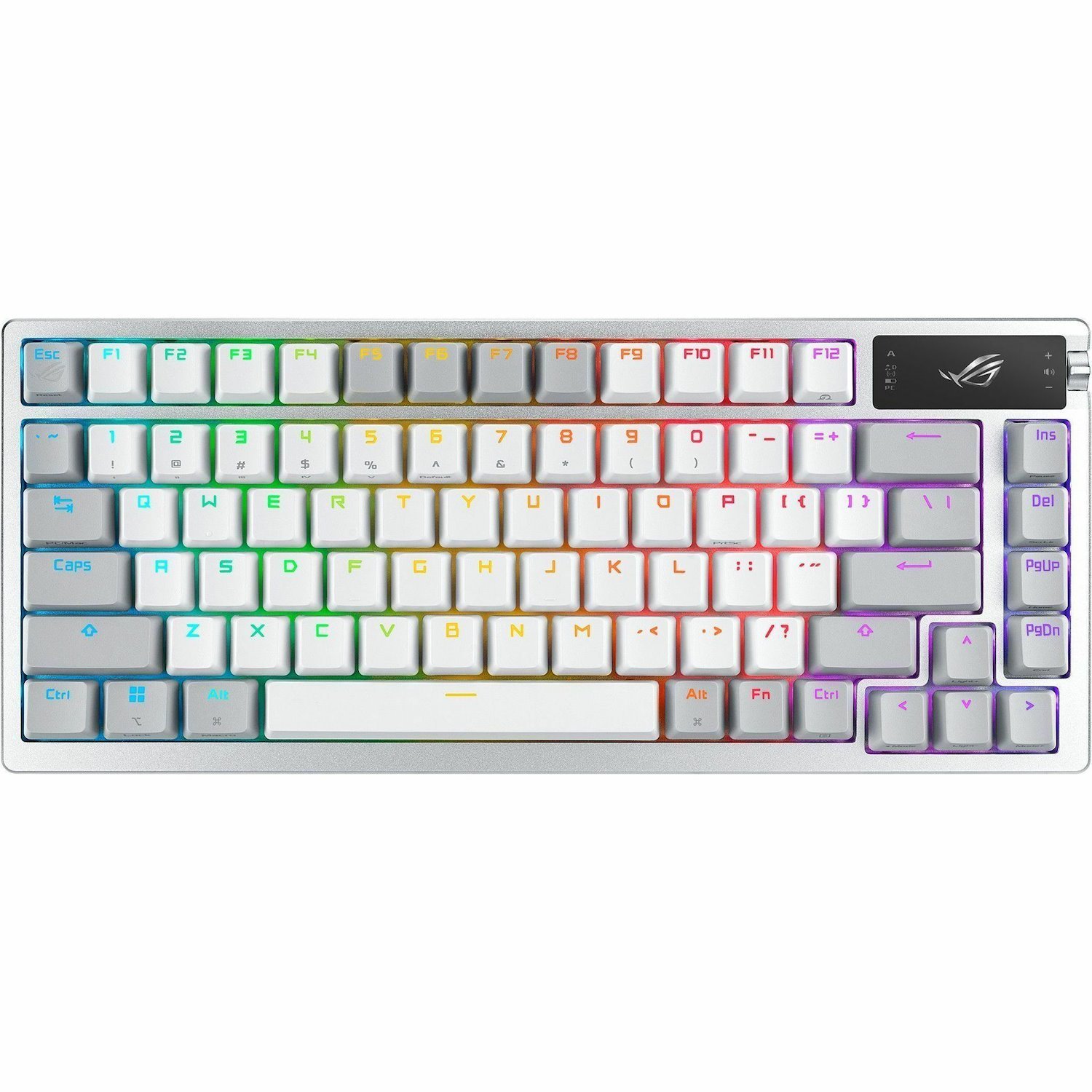 Asus ROG Azoth Gaming Keyboard - Wired/Wireless Connectivity - USB 2.0 Interface - RGB LED - White