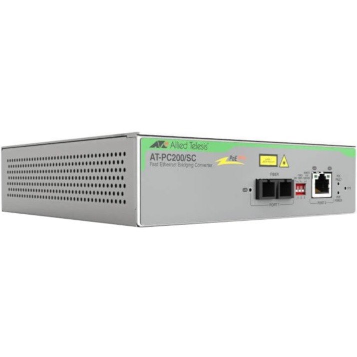 Allied Telesis PoE+ to Fiber Switching Media Converter