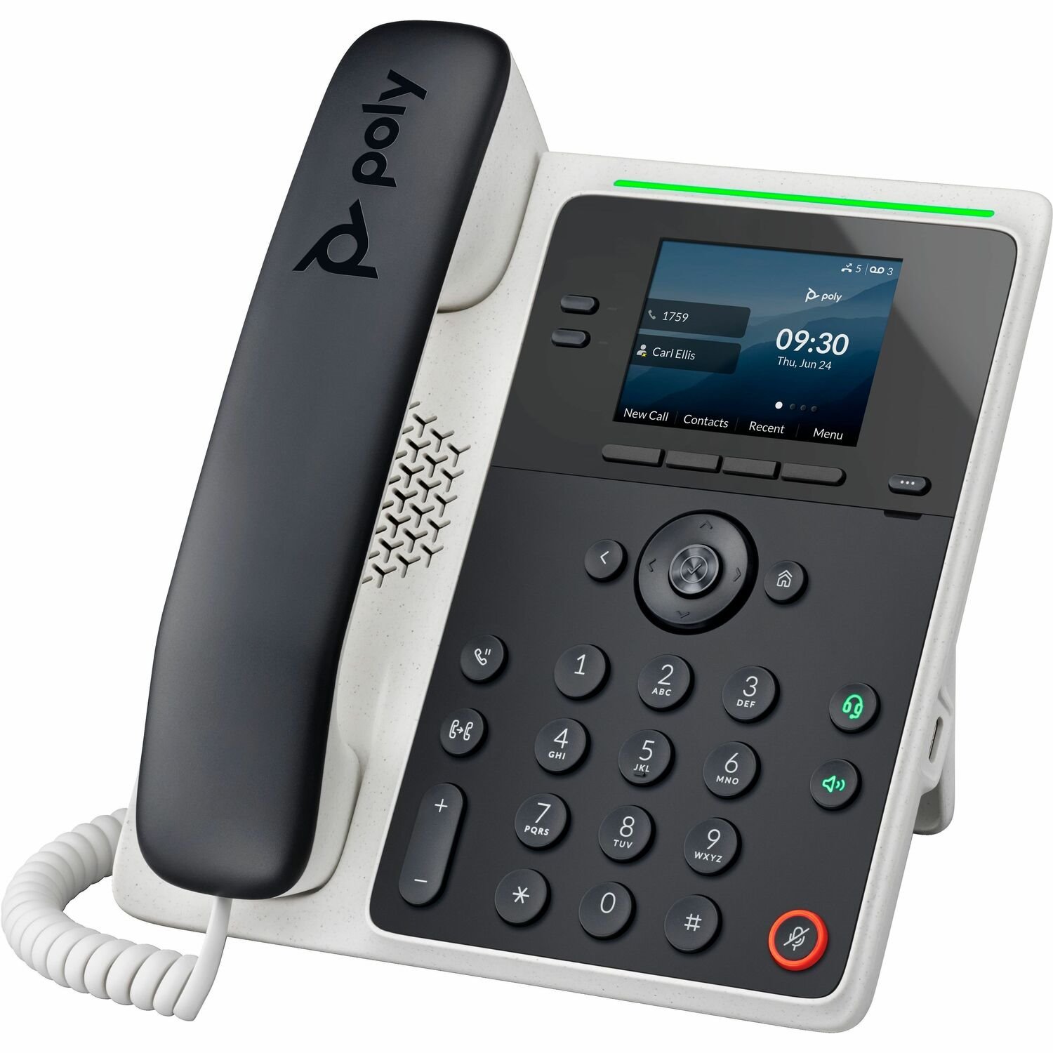 Poly Edge E100 IP-telefoon - Bedraad - Bedraad - 3 Multiple Conferencing - Desktop, Op muur monteerbaar - Wit, Midnight blauw