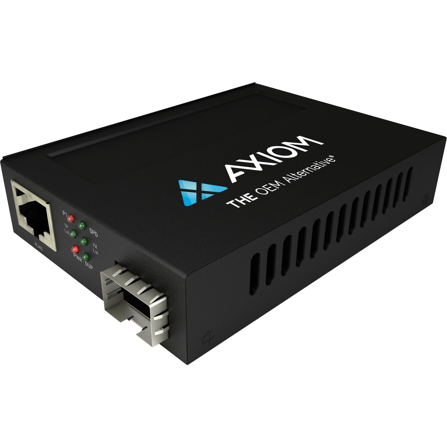 Axiom 1Gbs POE RJ45 to SFP Fiber Media Converter - Open SFP Port