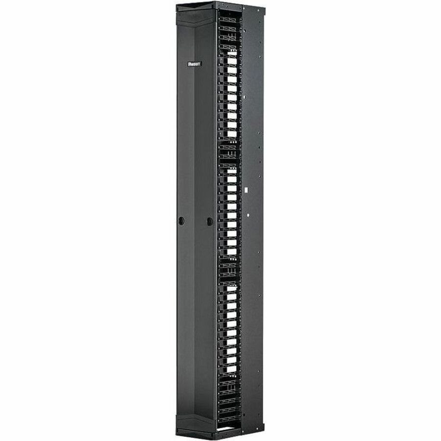 Panduit PE2V Vertical Single-Sided Manager, 52RU, 8 in. Wide, Black