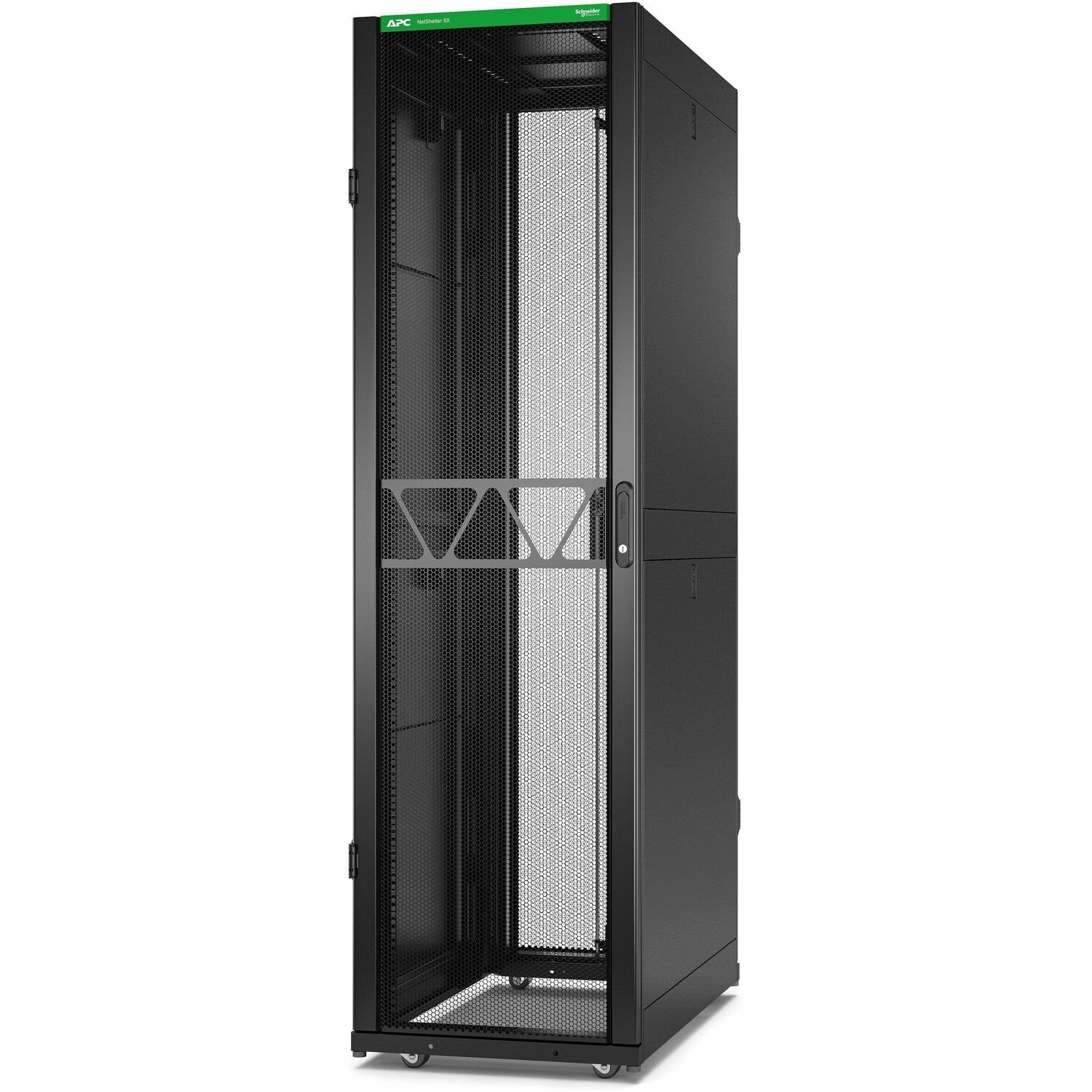 APC by Schneider Electric NetShelter SX 45U Enclosed Cabinet Rack Cabinet for Server, Equipment, Networking, Data Center - 482.60 mm Rack Width x 914.91 mm Rack Depth - Black