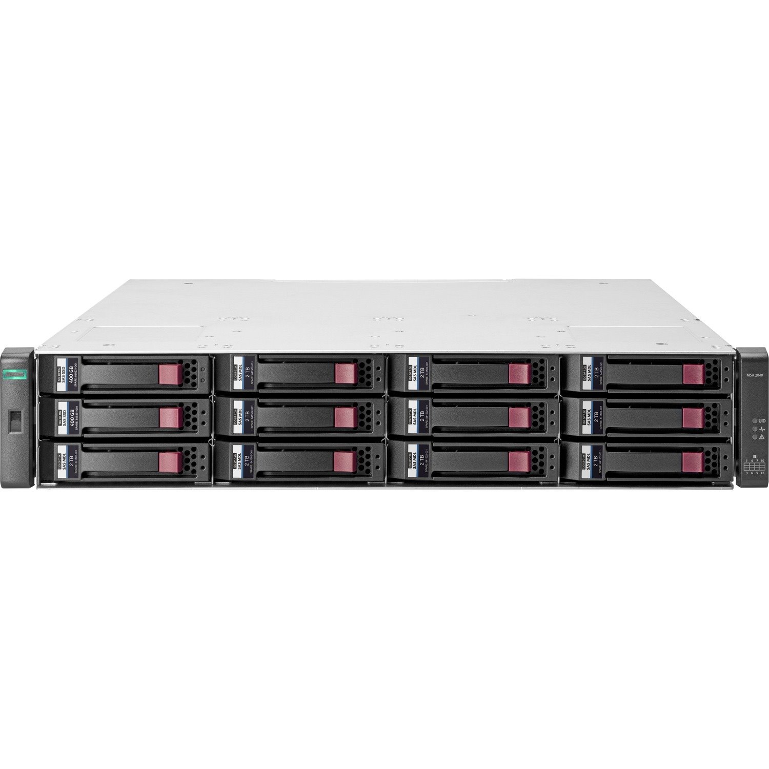 HPE 2042 12 x Total Bays SAN-opslagsysteem - 2U Monteerbaar in rek