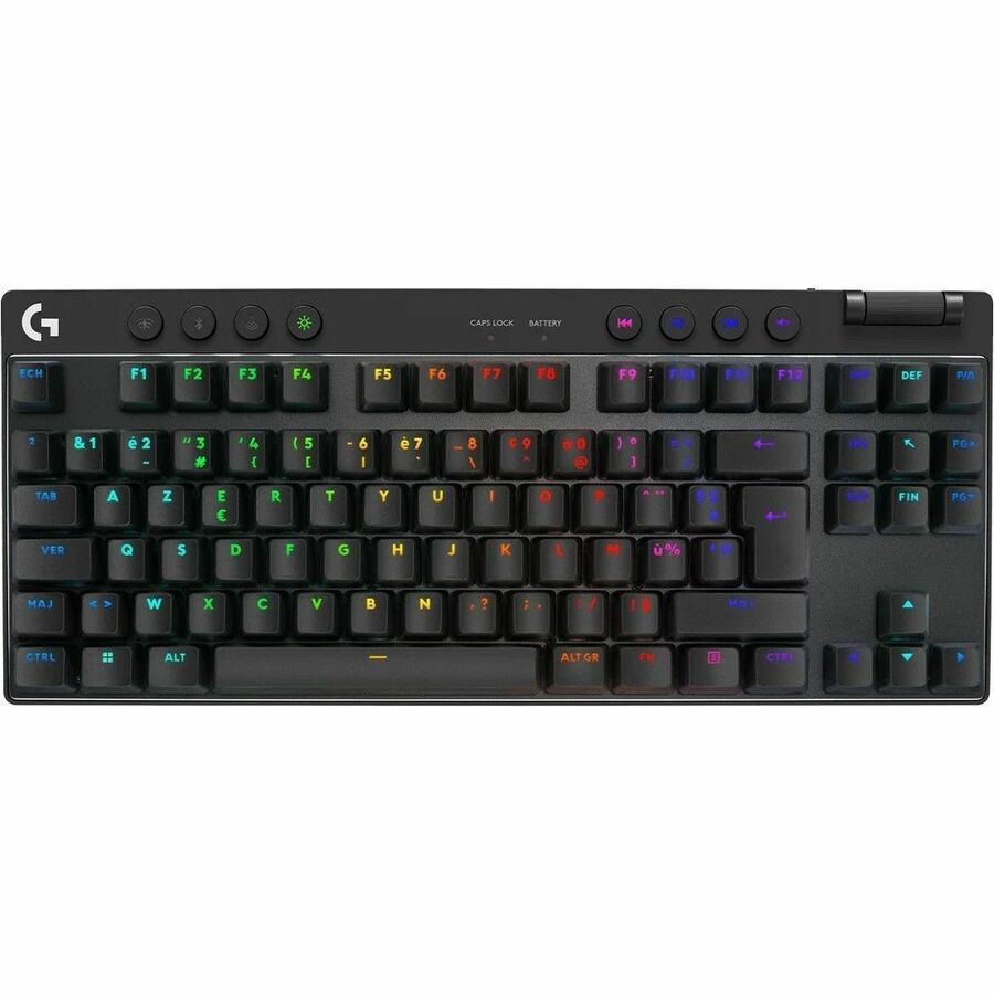 Logitech G PRO X TKL Gaming-toetsenbord - Draadloos Verbinding - USB 2.0 Interface - RGB LED - Frans - AZERTY indeling - Zwart