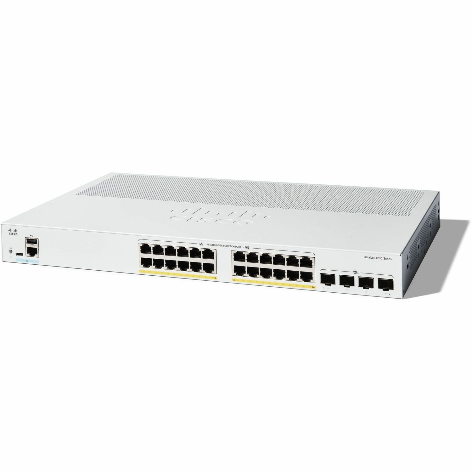 Cisco Catalyst 1200 C1200-24P-4X 24 Ports Manageable Ethernet Switch - 10 Gigabit Ethernet - 10/100/1000Base-T, 10GBase-X